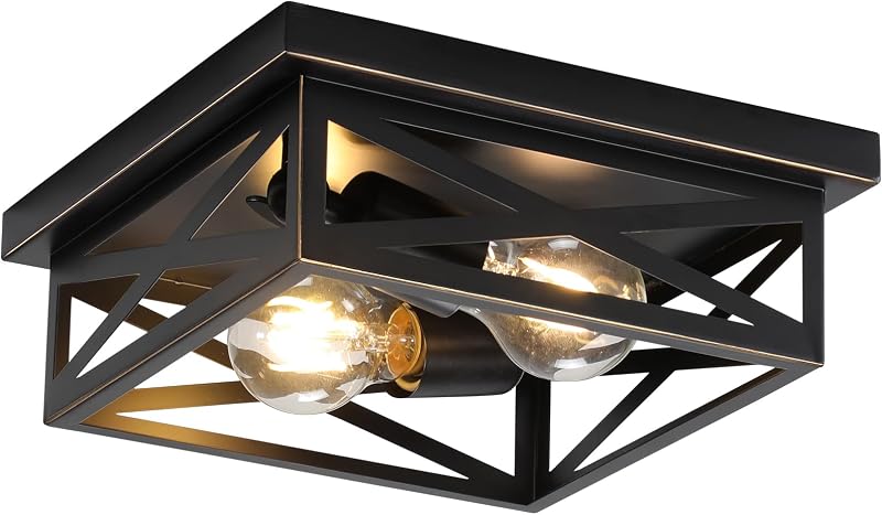 Lámpara techo cocina dormitorio 2 luces metal moderno