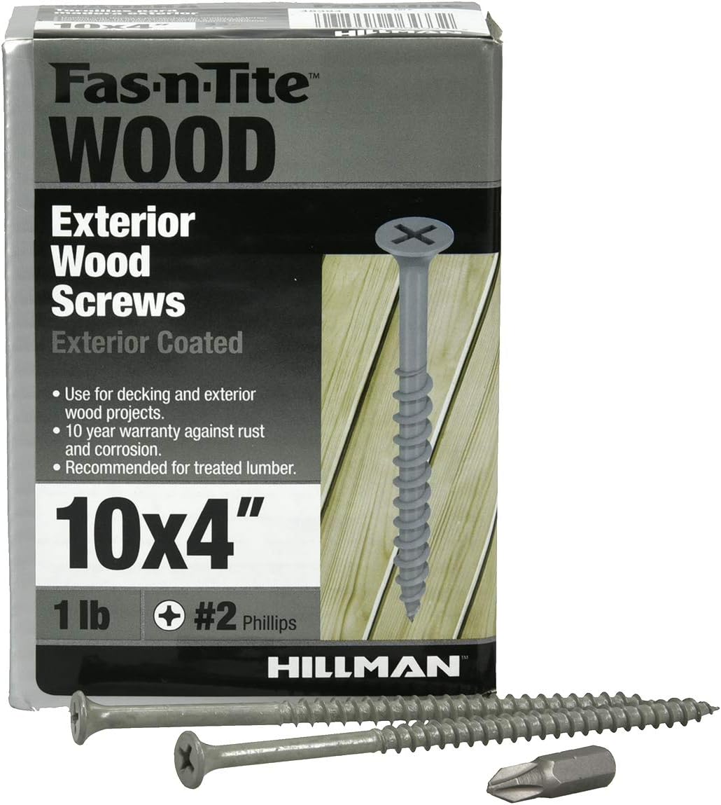 Tornillo madera recubierta exterior 1lb #10x4