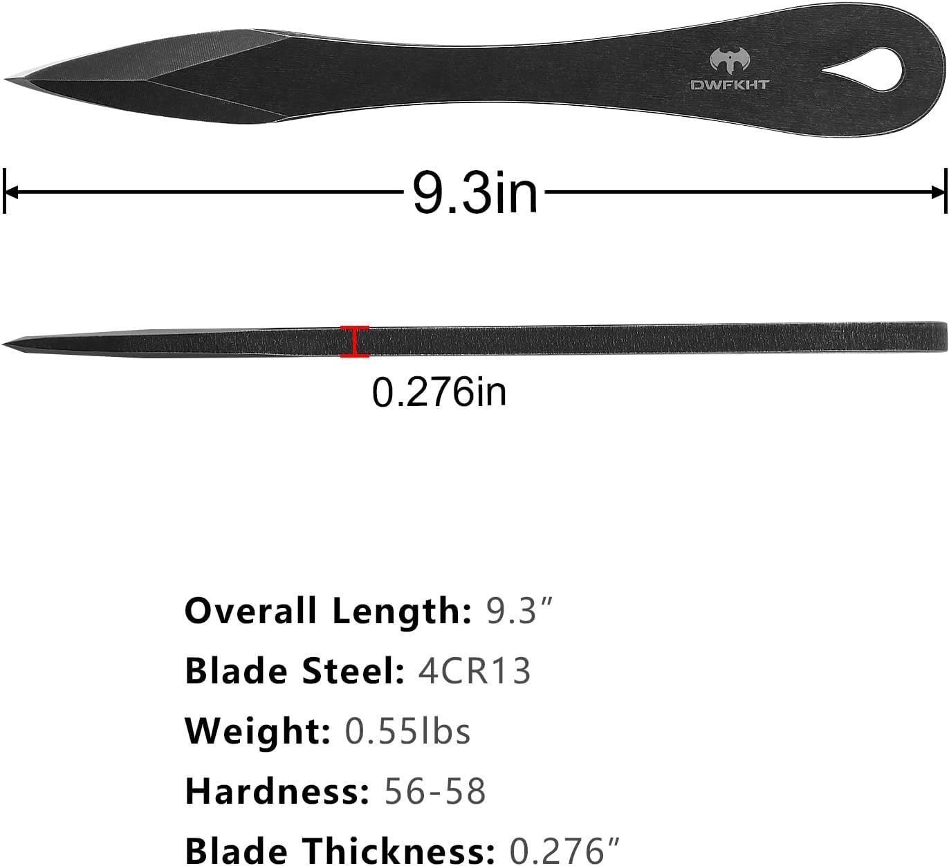 3 Pzas Púas Lanzamiento 9.3" Funda Nailon Competición