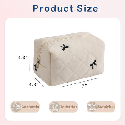Bolsa maquillaje acolchada algodón floral para mujer y niña
