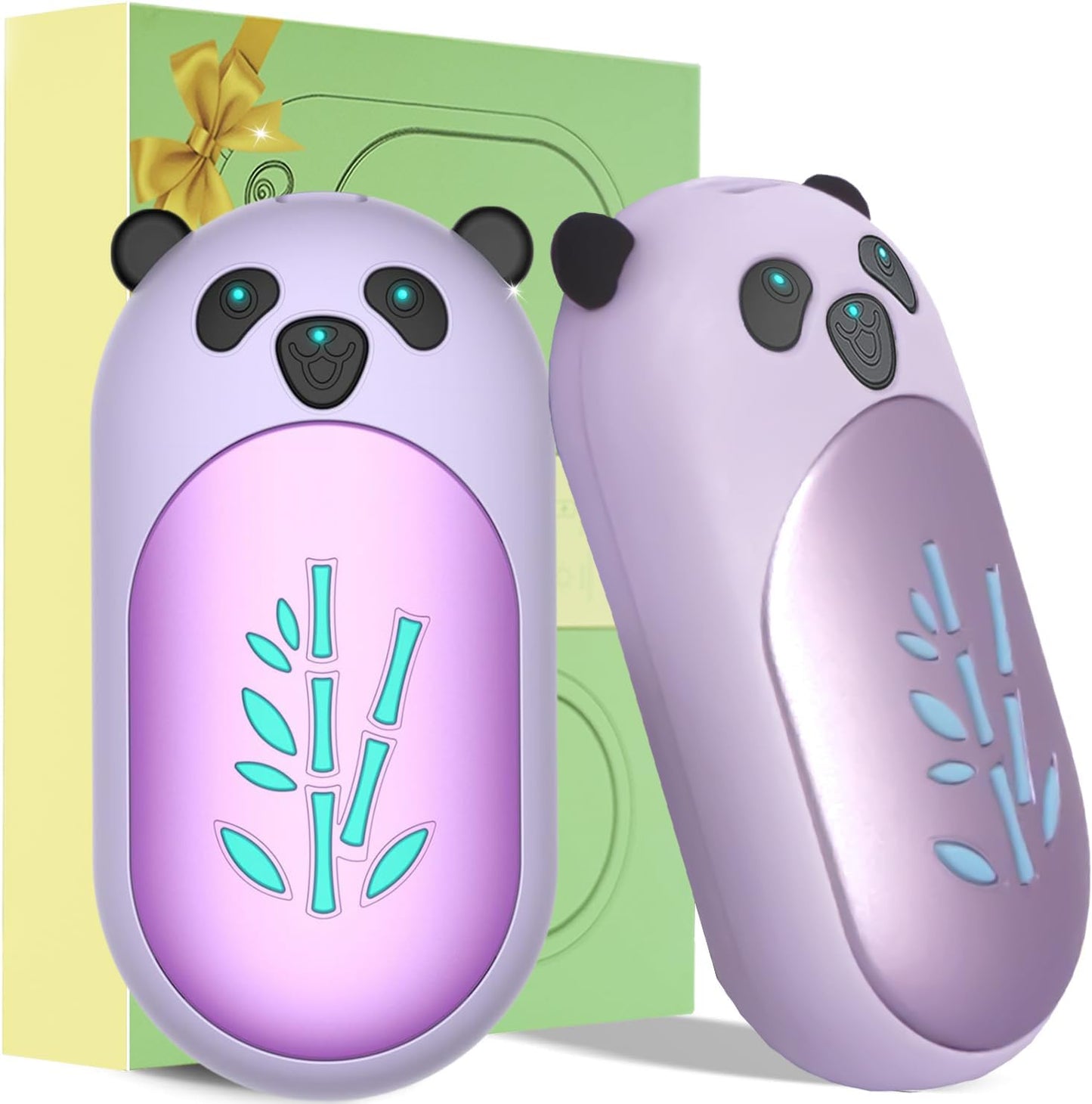 Calentador manos recargable panda 2 pzas 20 hrs USB portátil
