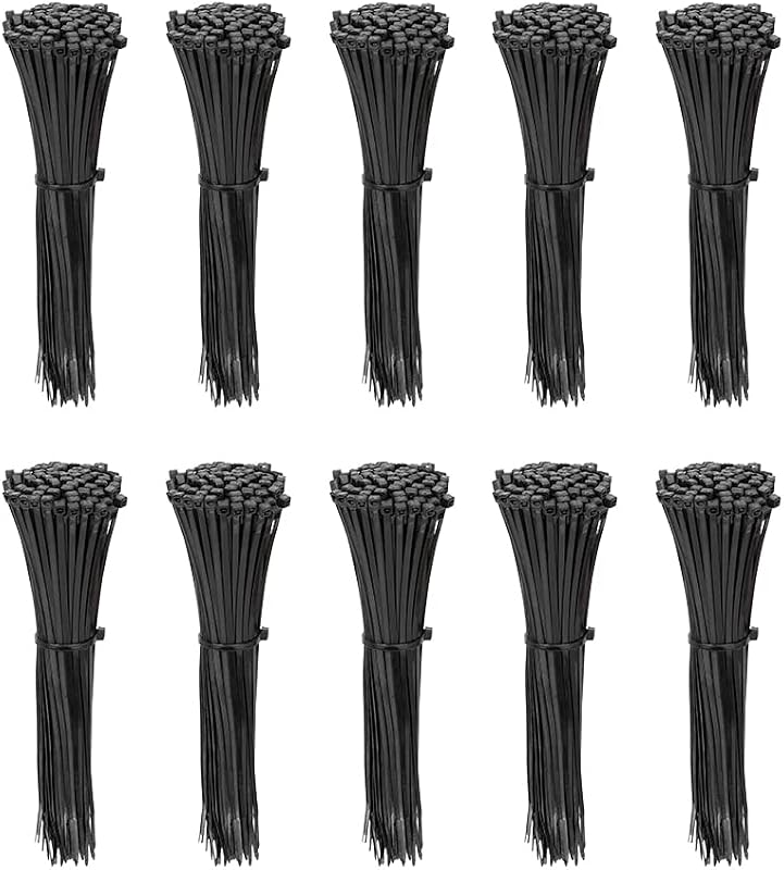 1000 Bridas Plástico 4pulg Cremallera Negro
