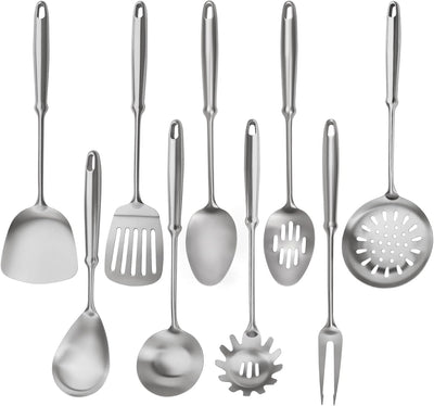 Set 9 Utensilios Acero Inox 304 Apto Lavavajillas