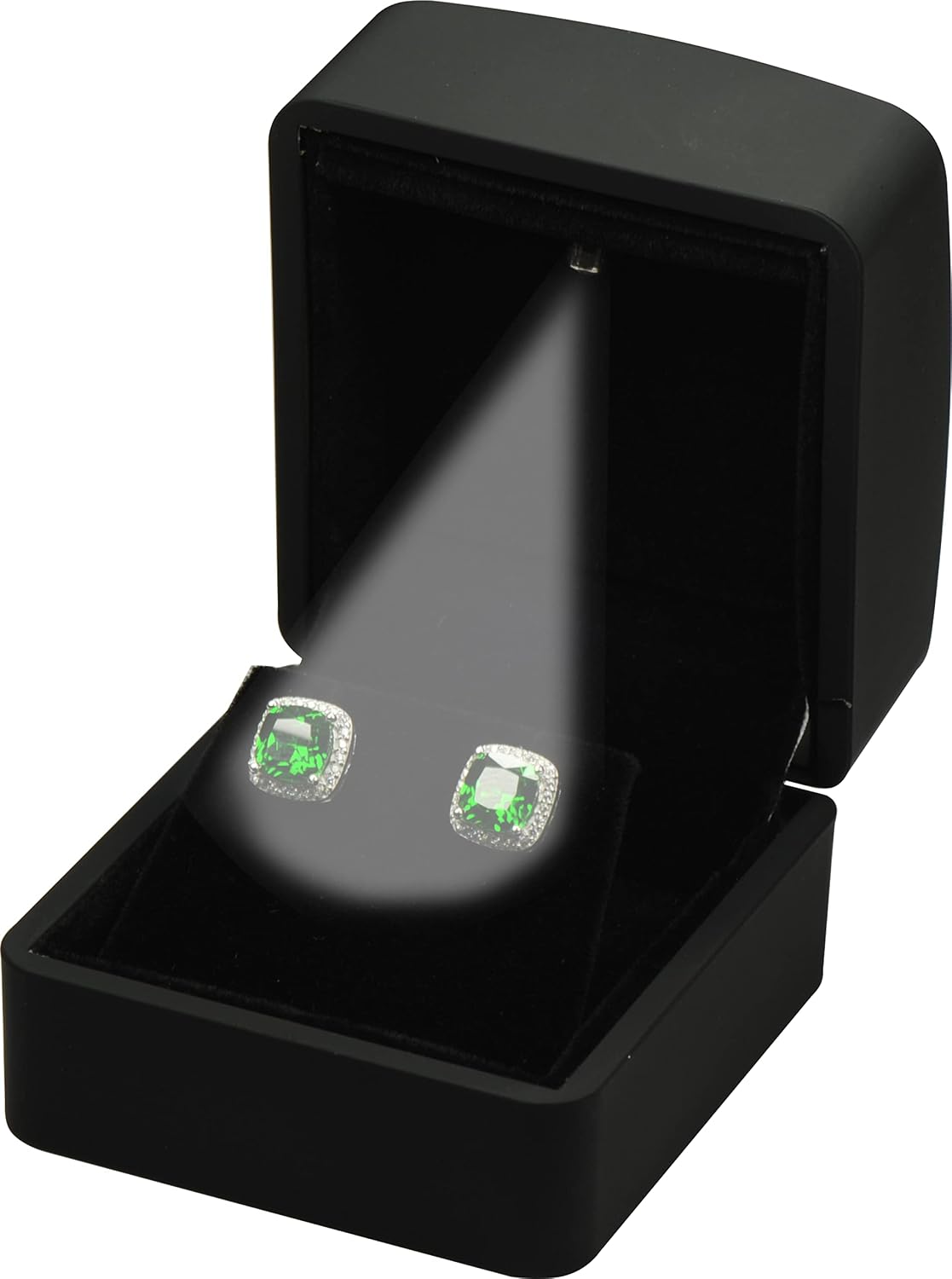 Caja aretes lujo con luz para mujer y hombre