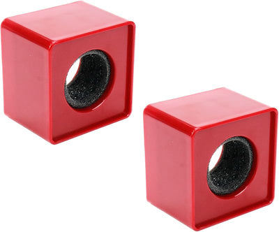 2 Soportes Micrófono Cubo para Entrevista Color Rojo