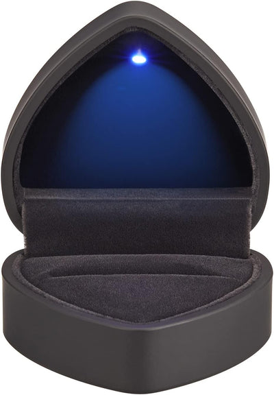 Caja regalo corazón con luz LED para anillos y joyas