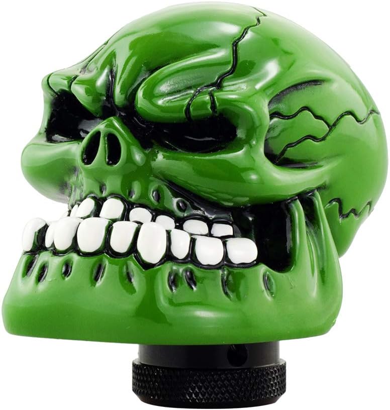 Pomo palanca cambios manual forma calavera verde