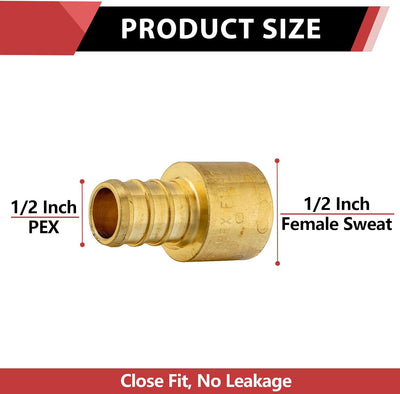 10 Adaptadores PEX 1/2x1/2 cobre sudor hembra ASTM F1807
