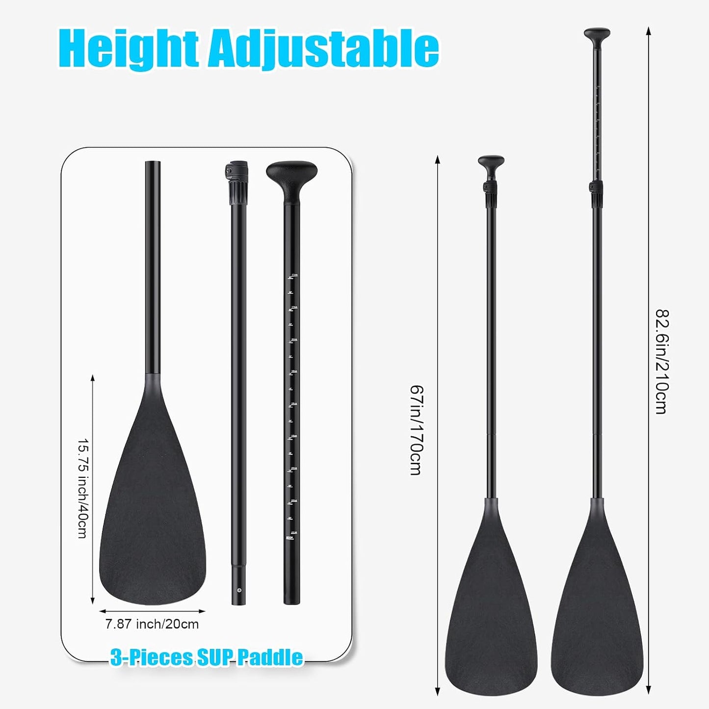 4 Set Pala SUP Ajustable Aluminio Ligera para Surf
