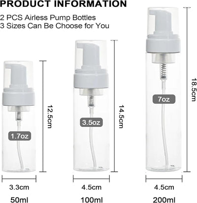 Dispensador espuma jabón 7oz 2uds transparente viaje