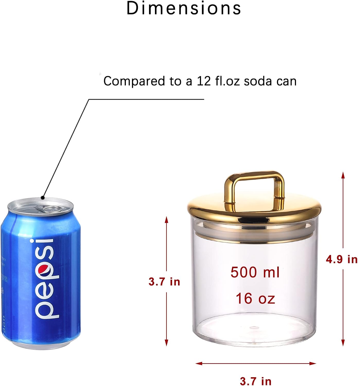 2 Frascos Acrílico 16oz Tapa Dorada Contenedores Tocador