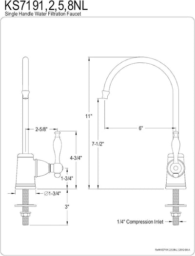 Grifo filtración agua una manija bronce aceitado