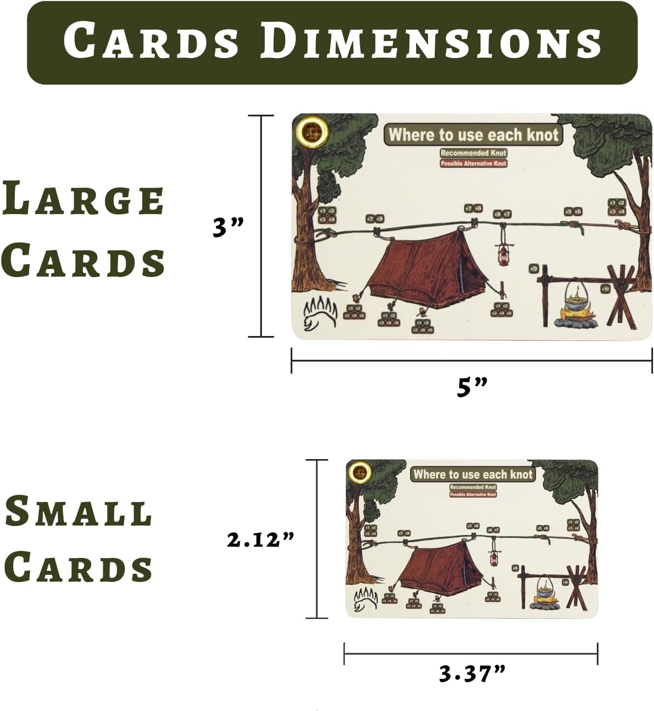 Kit atado nudos campamento tarjetas impermeables