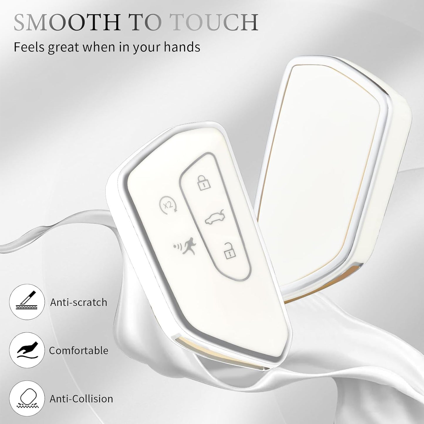 Funda llavero VW ID.4 Golf 8 MK8 ID.3 Seat Leon Skoda 5 botones blanco
