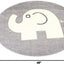 Alfombra redonda para niños 4ft gris y marfil