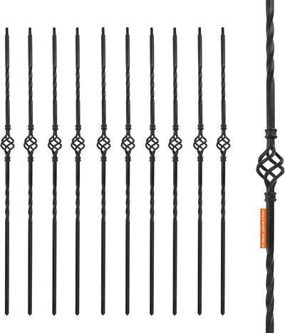 Barrotes hierro forjado 10 pzas cesta hueca balaustres decorativos