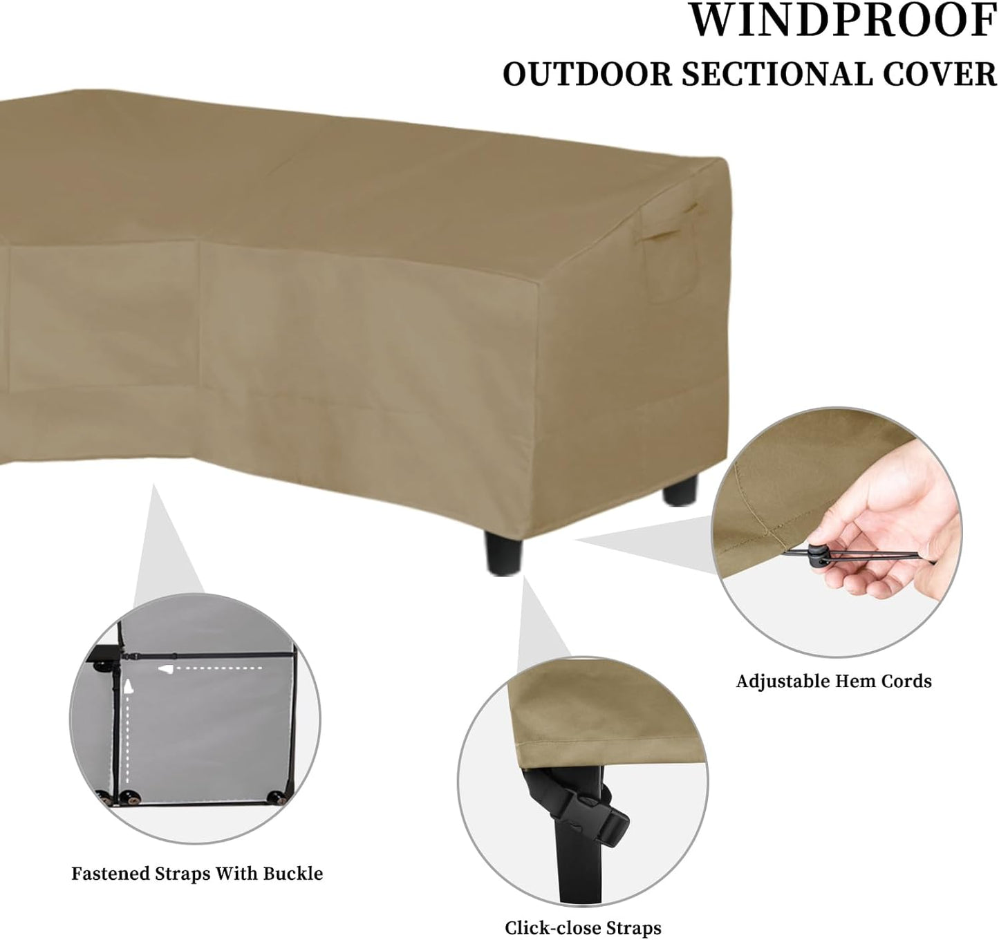 Funda sofá seccional patio 600D 89x89 impermeable forma V