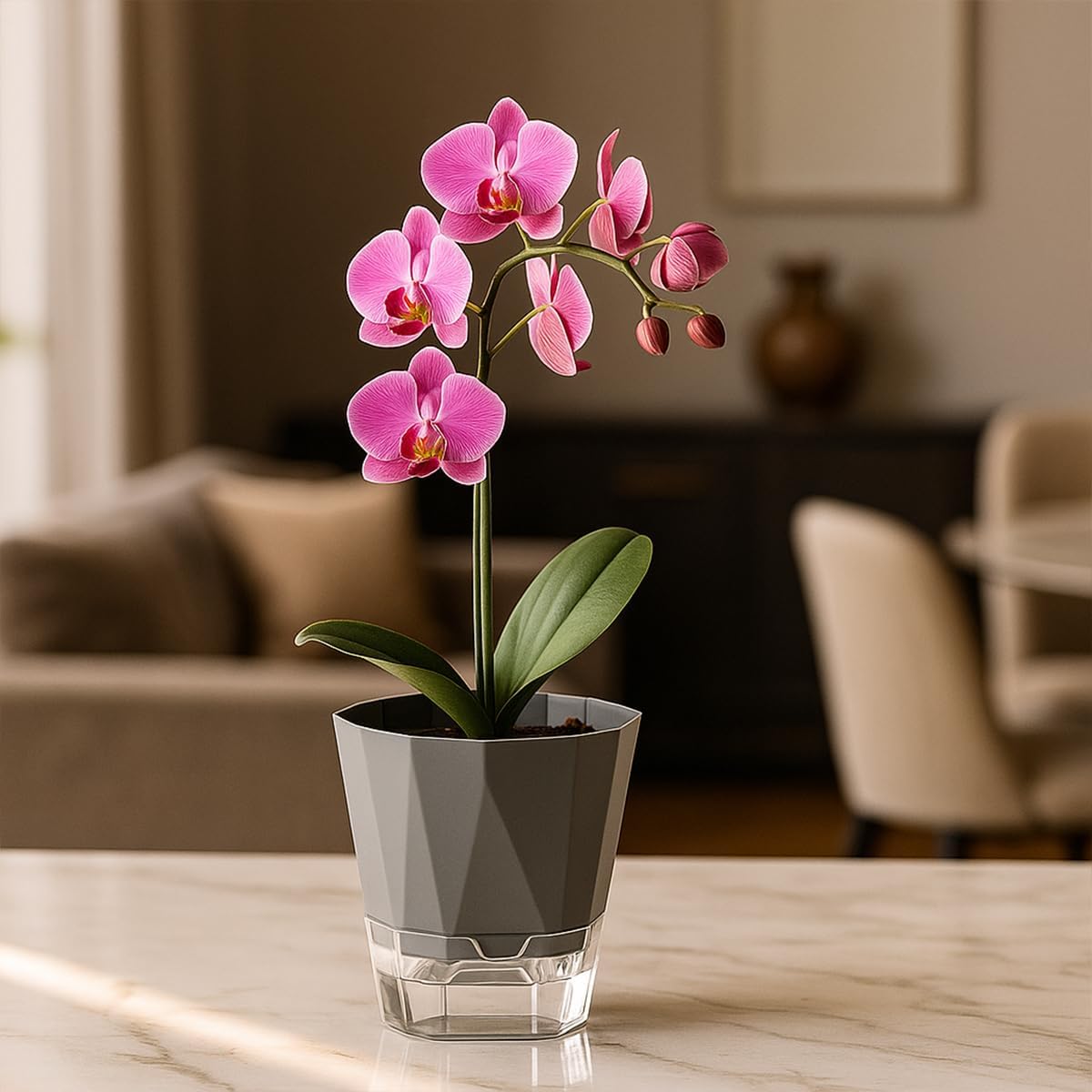 2 Pzas Maceta Riego Automático 8.4pulg Interior Exterior