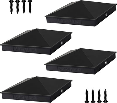 Tapones piramidales aluminio negro 8x8pulg para postes