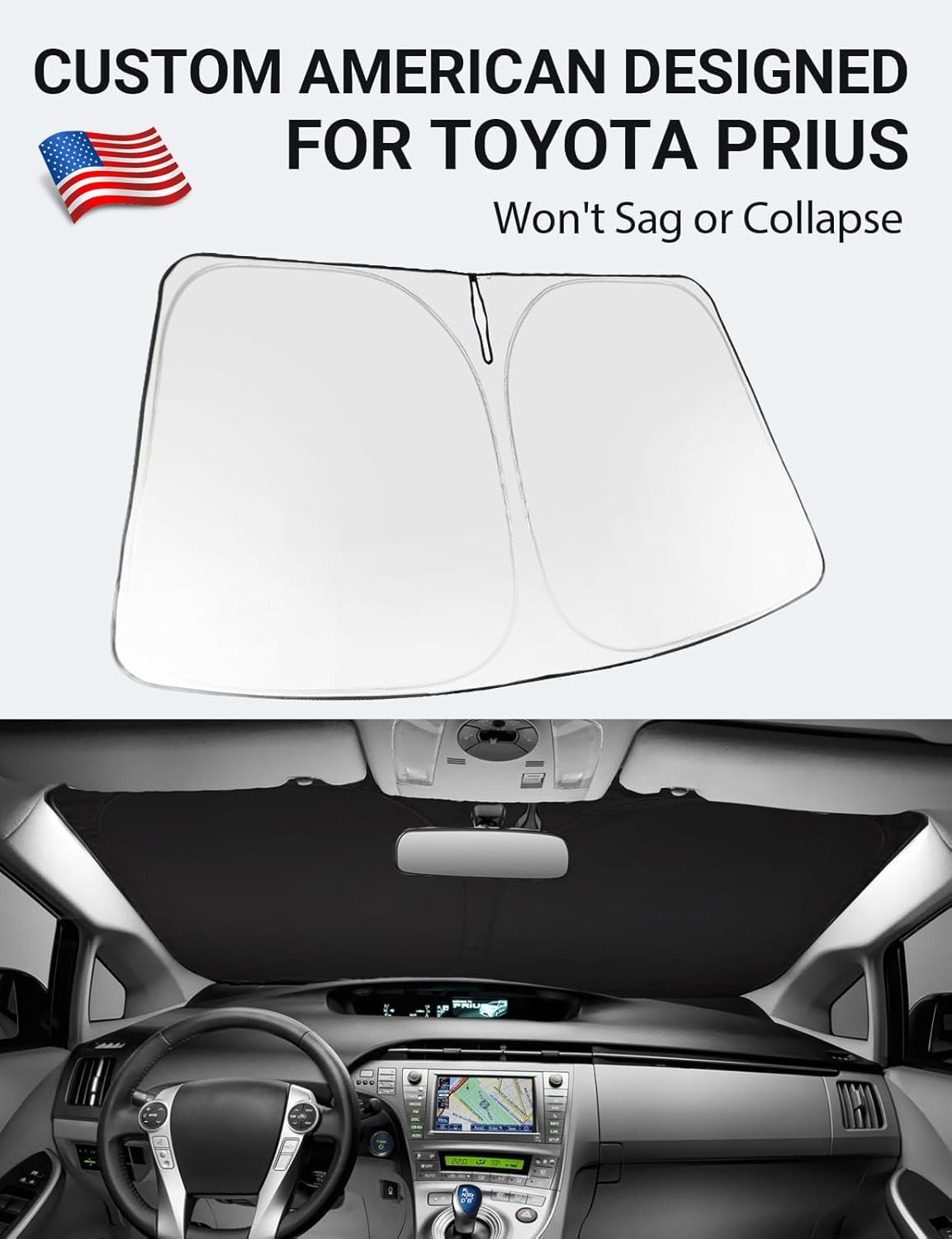 Parasol plegable para Toyota Prius 2010-15 bloquea UV