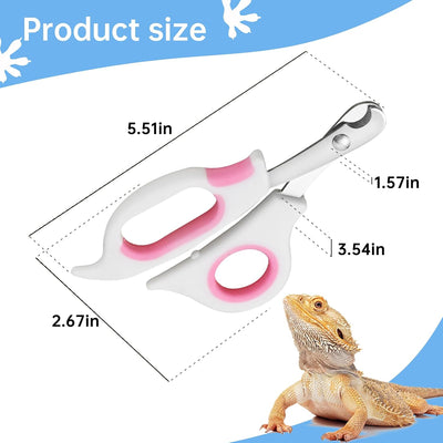 Cortauñas acero inox con punta dragón barbudo blanco rosado