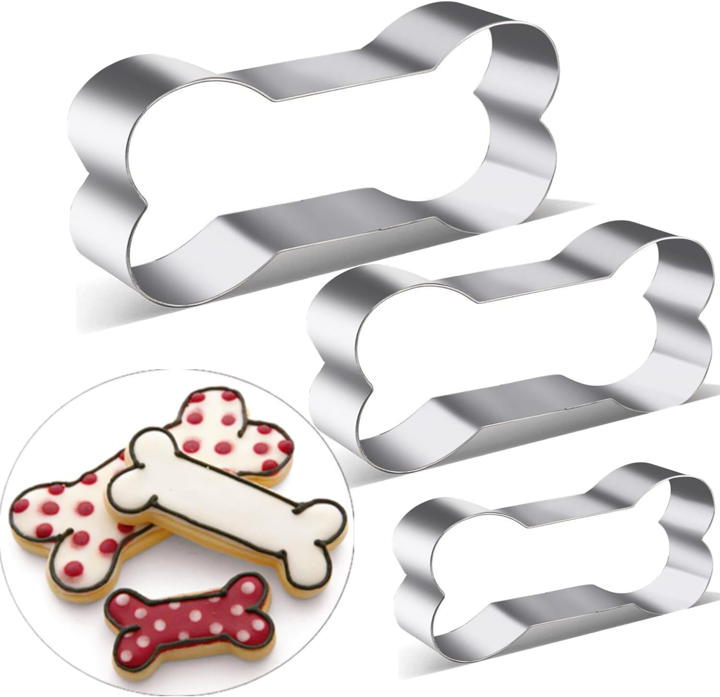 Set cortadores galletas hueso perro acero inox