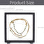Caja almacenamiento joyas 7x7" vitrina 3D negra set 4