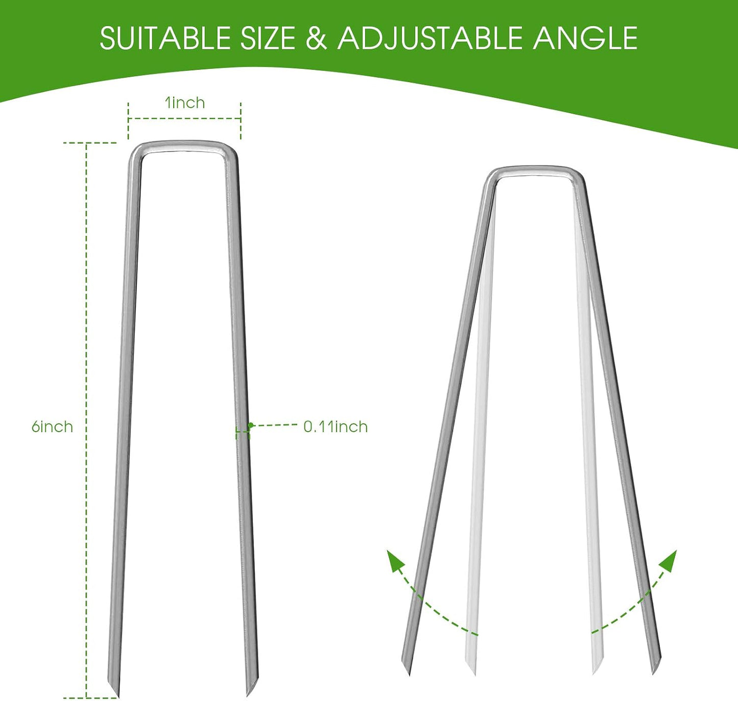 Estacas galvanizadas U 6pulg 25uds resistentes
