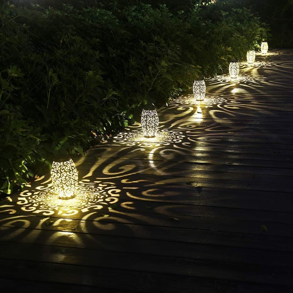 2 Faroles Solares Exteriores Impermeables Decoración Mesa