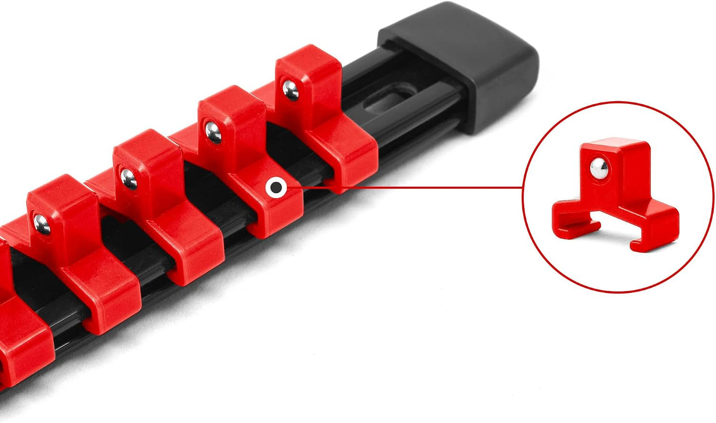 20 Clips 3/8pulg para Rieles ABS Plástico Rojo
