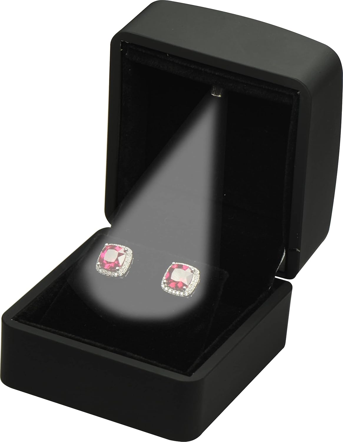 Caja aretes lujo con luz para mujer y hombre