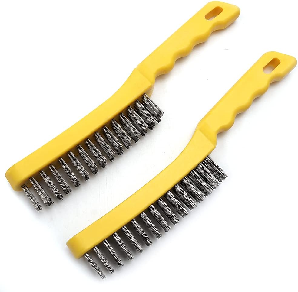 Set 2 Cepillos Alambre Acero Inox 11pulg Mango Plástico