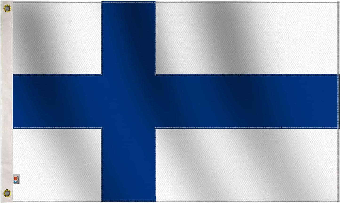 Bandera Finlandia 3x5ft nailon Oxford 210D duradero