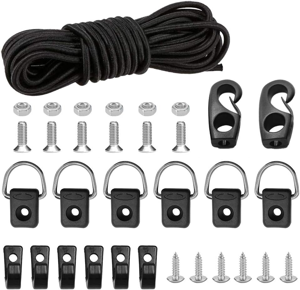 Kit aparejo kayak cuerda elástica 8ft anillo D 304 M6