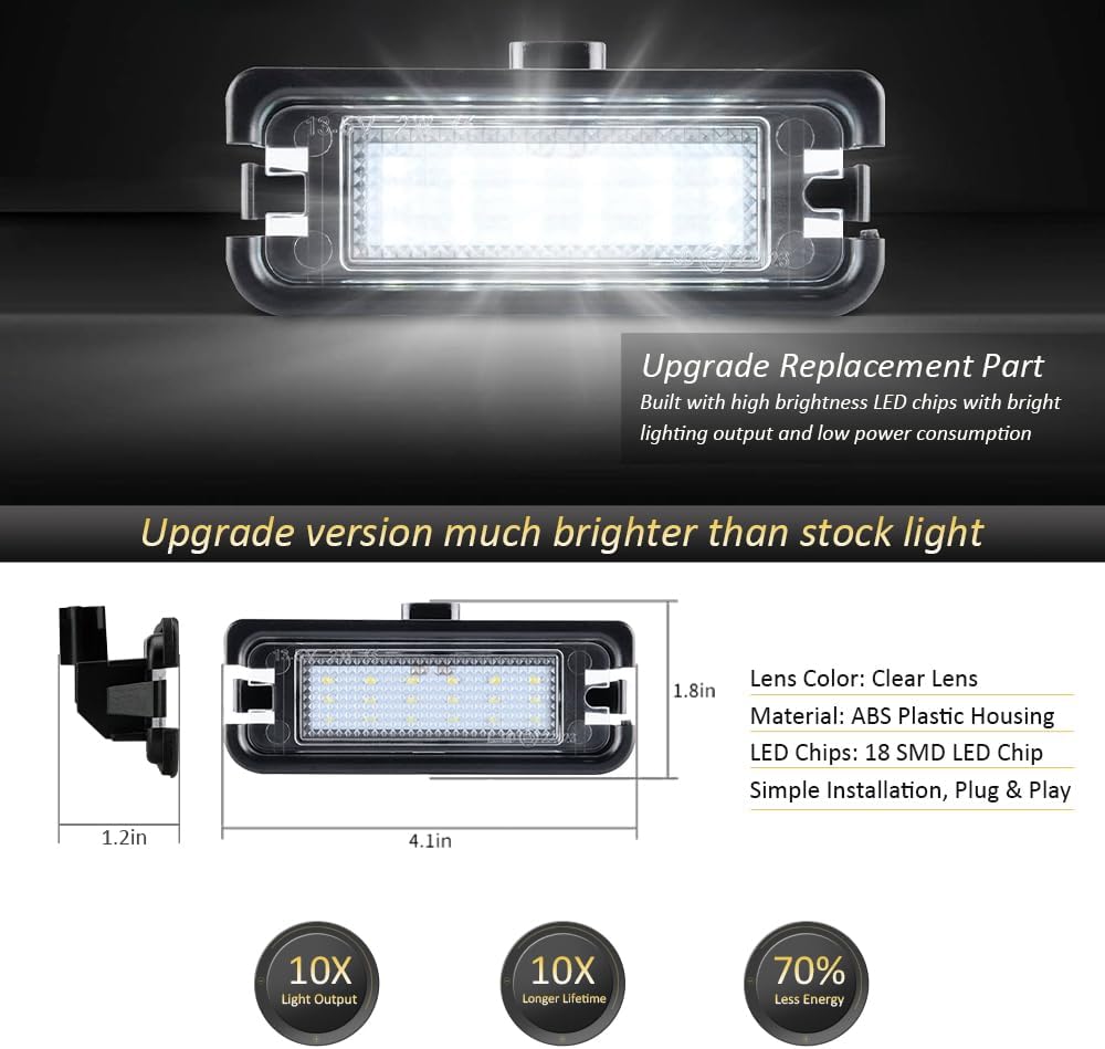 Luces LED matrícula Ford Mustang 6000K pack 2