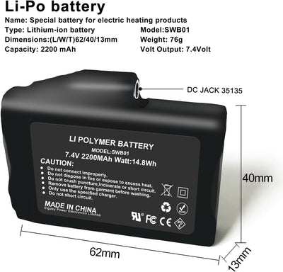 Baterías recargables 7.4v 2200mah 2 pzas