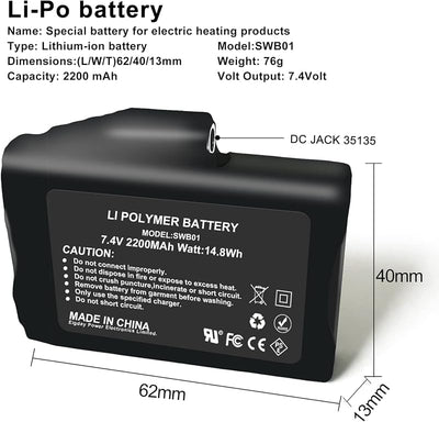 Baterías recargables 7.4v 2200mah 2 pzas