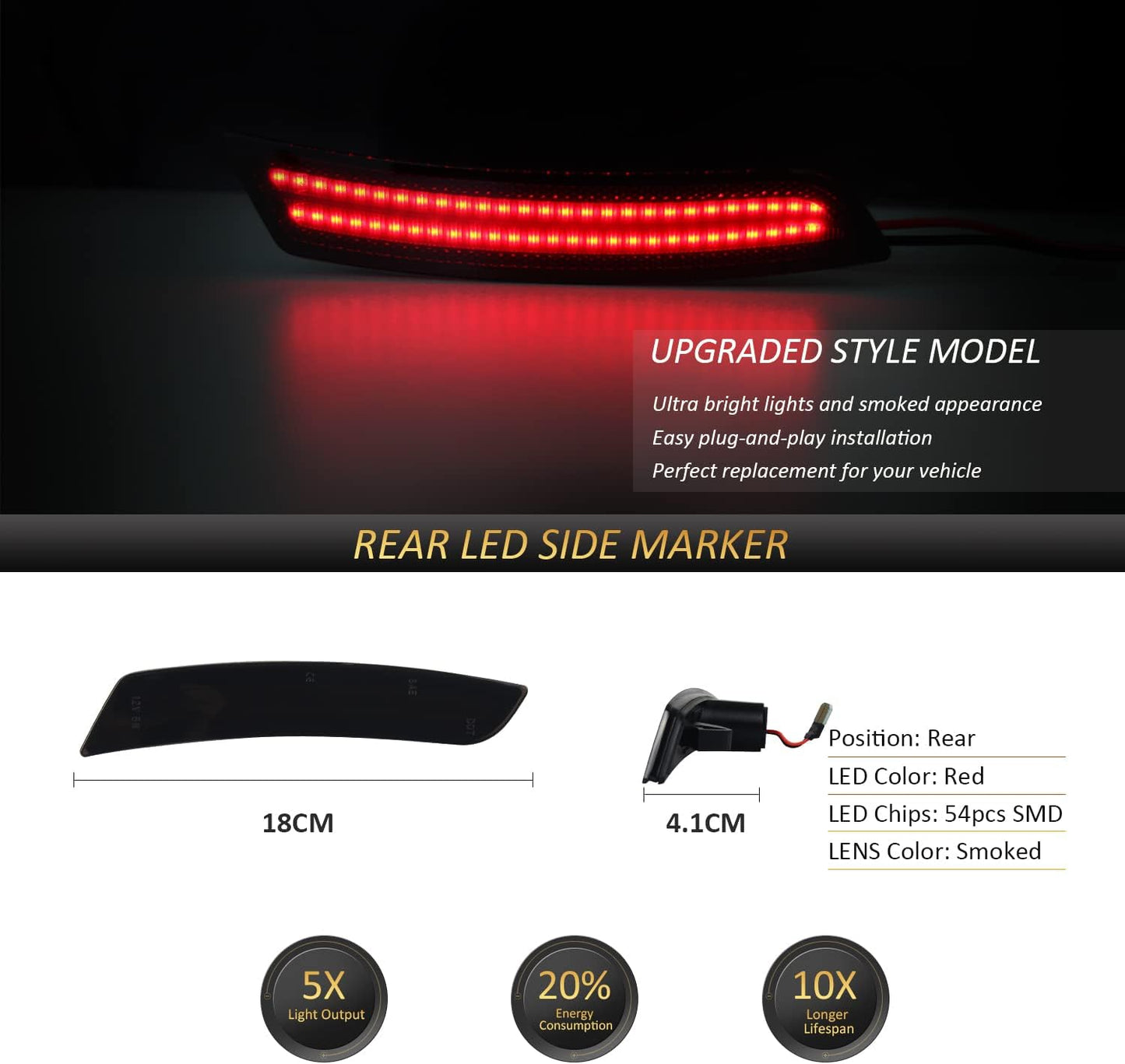 Luces LED ahumadas comp Chevy Camaro CTS 2014+ ATS 2015+