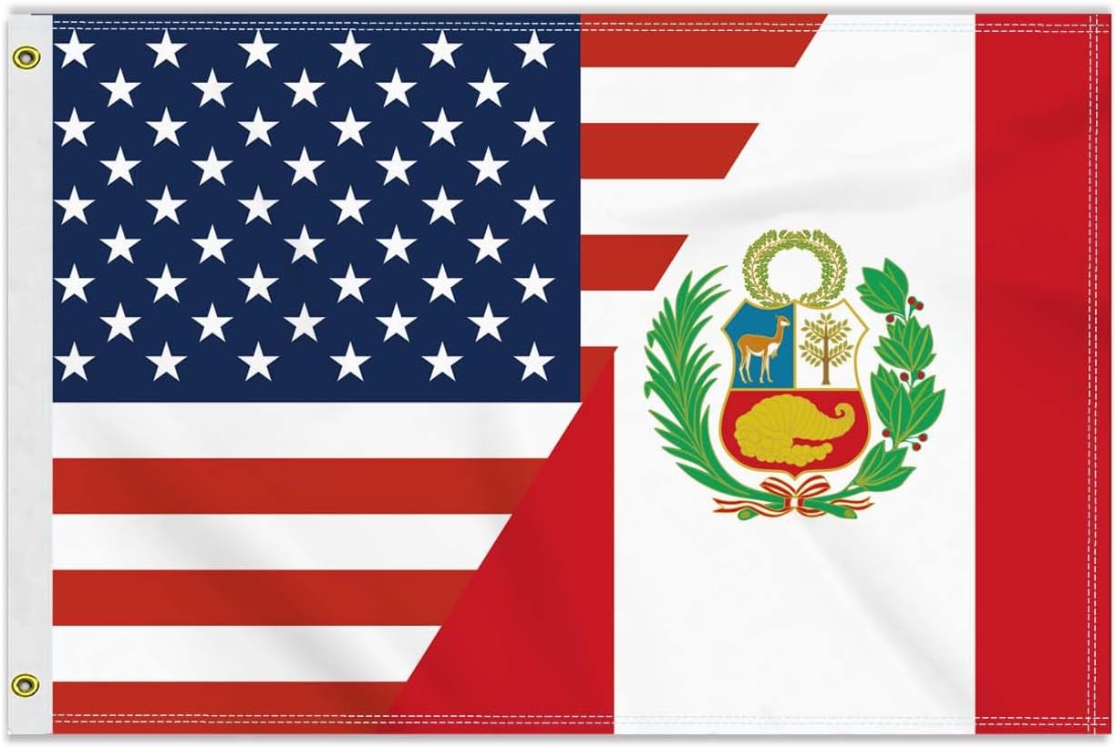 Bandera Perú 2x3ft 60x35pulg 150d doble cara decoración exterior