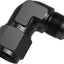 Adaptador 8AN hembra a macho 90 grados aluminio negro