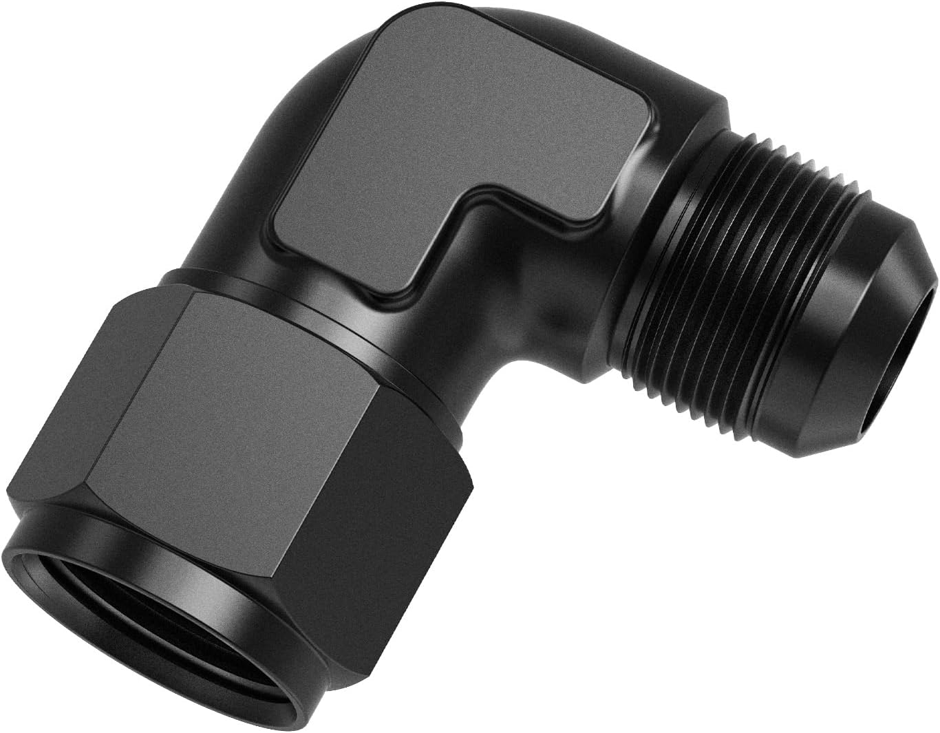 Adaptador 8AN hembra a macho 90 grados aluminio negro