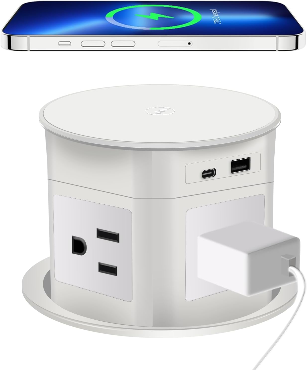 Cargador inalámbrico 15W USB C PD20W 1875W 6.5pulg blanco