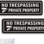 2 Carteles No Trespassing Autoadhesivo 9.8x3pulg