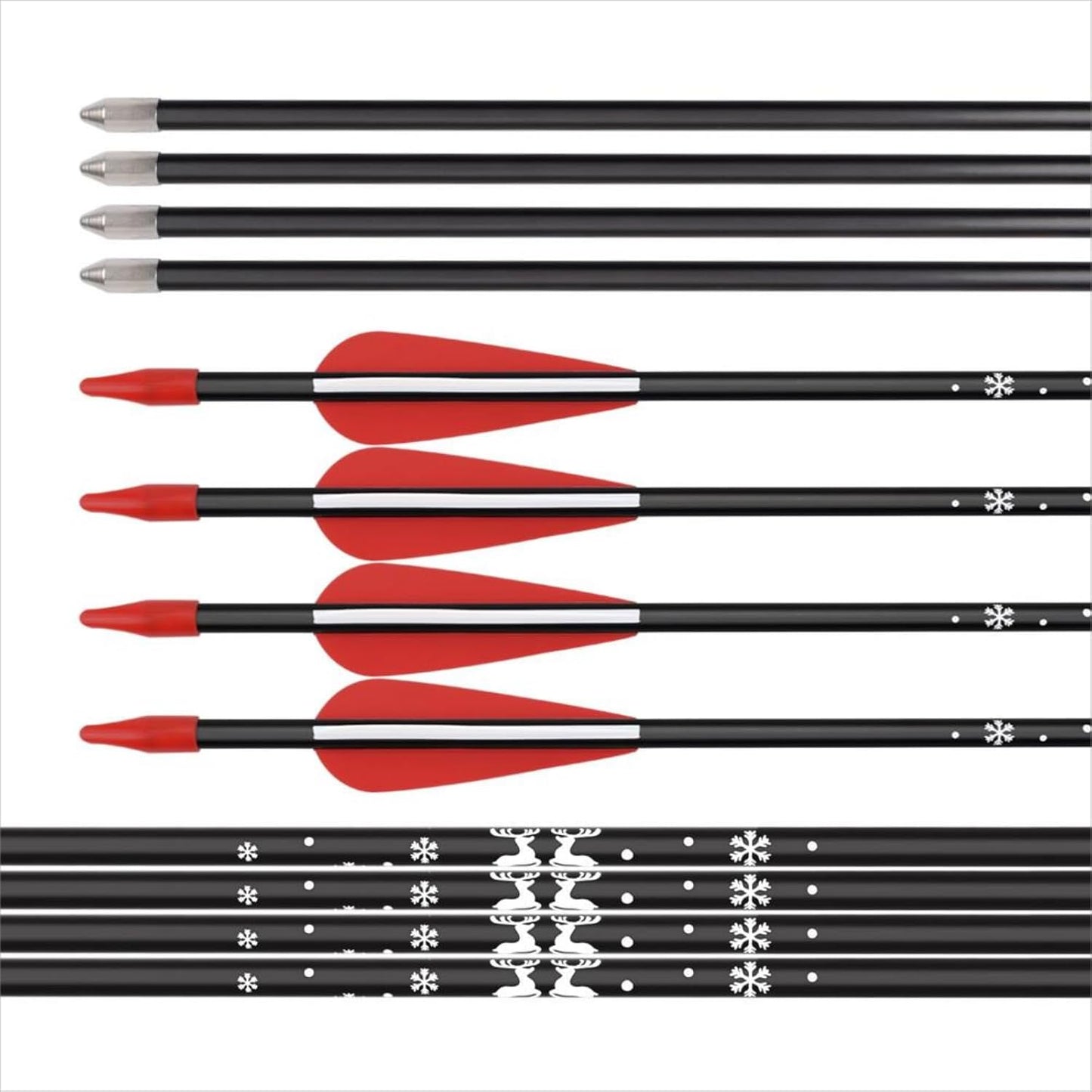 Flechas fibra vidrio negras 30pulg arco recurvo