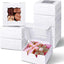 35 Cajas Galletas Blancas 3x3x1.5pulg Ventana Mini Donas Bodas