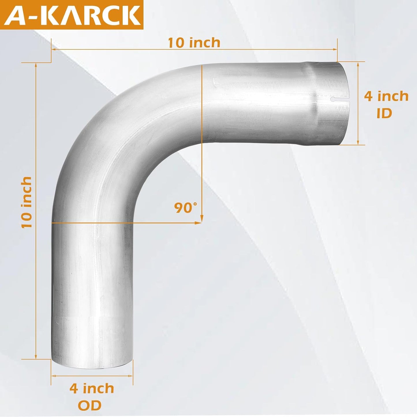 Codo escape 90 grados 4" acero aluminizado