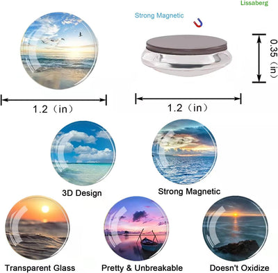 12 imanes vidrio para nevera decoración cristal redondo