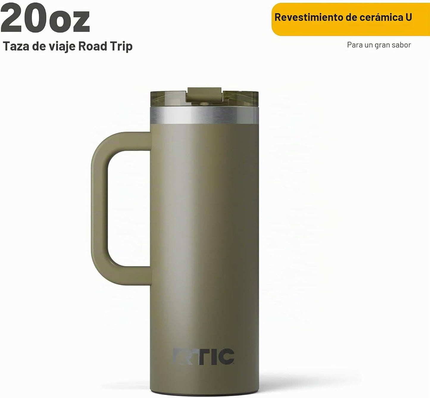 Taza viaje 20oz acero inox doble pared aislada con asa