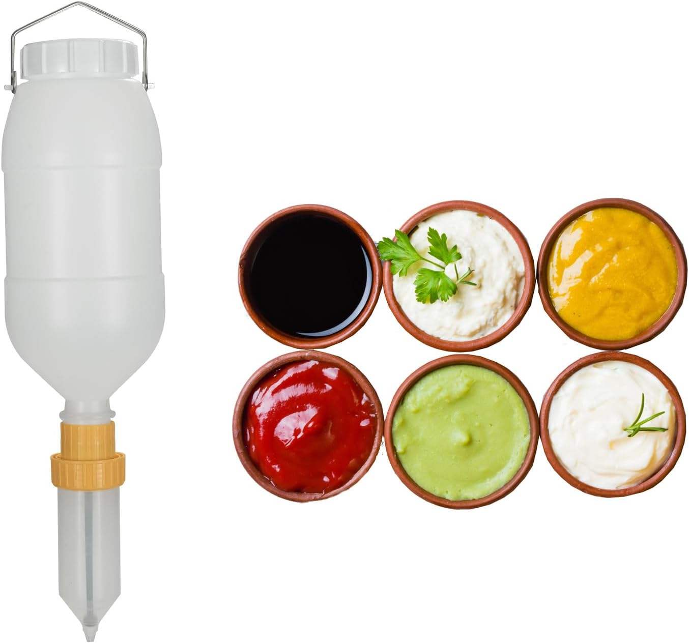 Dispensador salsa colgante recargable silicona alimenticia