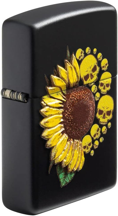 Encendedor bolsillo negro textura girasol